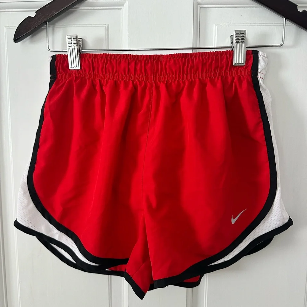 Nike Women's Red and Black Athletic Shorts - Picture 1 of 5